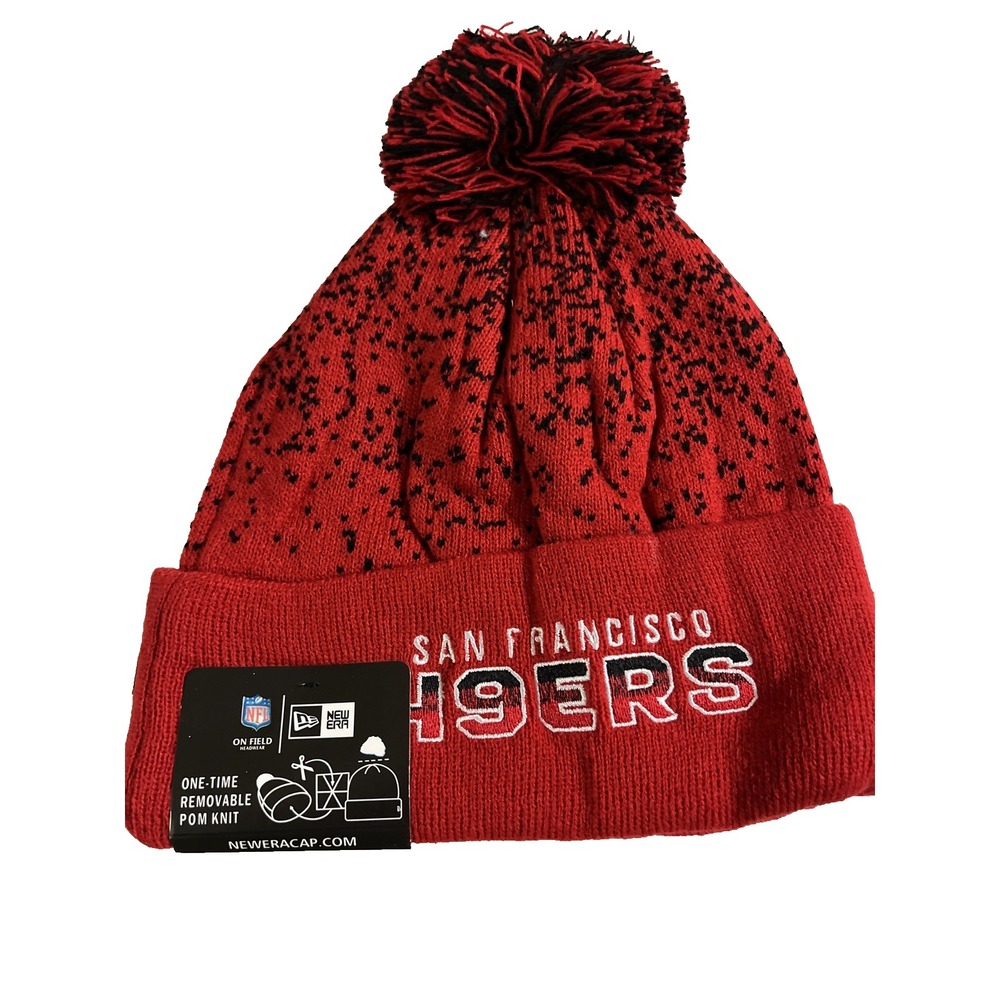 San Francisco 49ers Niners Knit Winter Hat Beanie New Era Pom‎ Fleece NWT